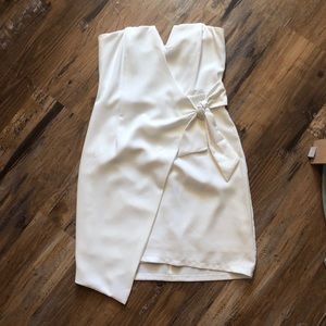 Strapless white dress